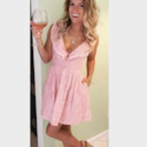 Free People Pink & White Striped Baby Doll Dress